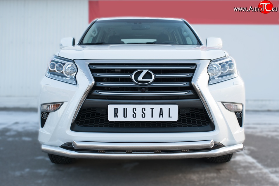 24 699 р. Защита переднего бампера (2 трубыØ63 мм, нержавейка) SLITKOFF Lexus GX460 J150 1-ый рестайлинг (2013-2019)  с доставкой в г. Владивосток