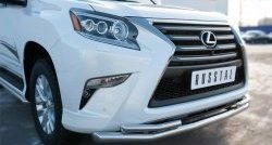 21 449 р. Защита переднего бампера (2 трубыØ63 и 42 мм, нержавейка) SLITKOFF Lexus GX460 J150 1-ый рестайлинг (2013-2019)  с доставкой в г. Владивосток. Увеличить фотографию 2