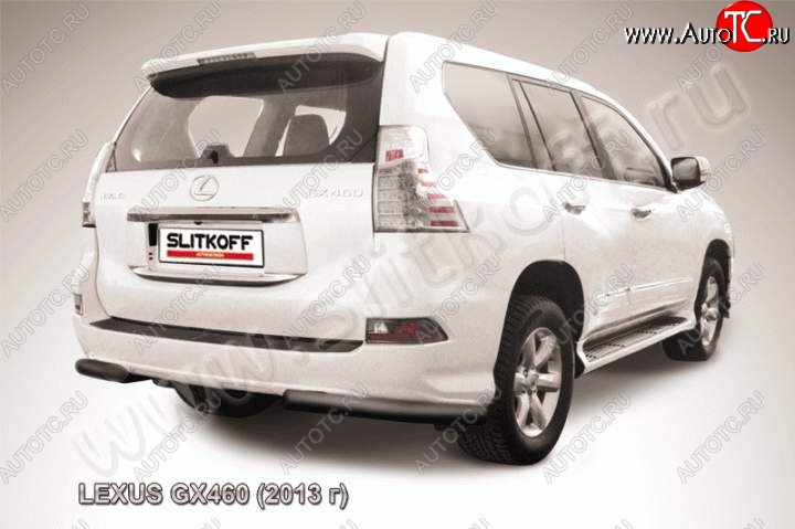 13 999 р. Защита заднего бампера из уголков d76 Slitkoff Lexus GX460 J150 1-ый рестайлинг (2013-2019) (Цвет: серебристый)  с доставкой в г. Владивосток