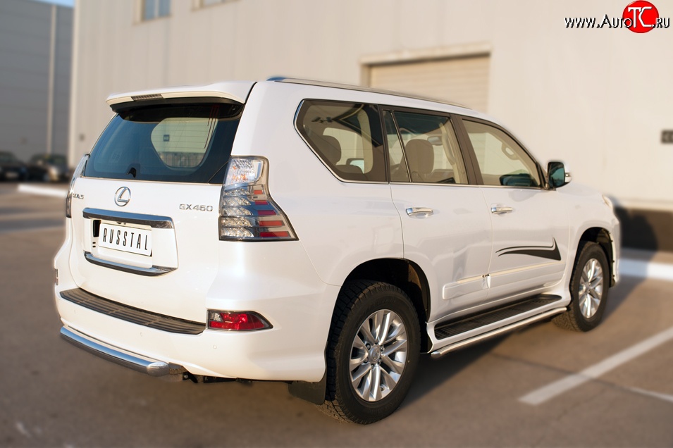 17 999 р. Защита заднего бампера (Ø76 мм, нержавейка) SLITKOFF Lexus GX460 J150 1-ый рестайлинг (2013-2019)  с доставкой в г. Владивосток