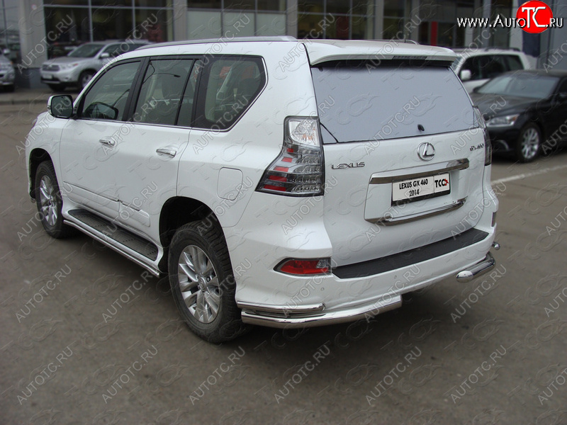 32 749 р. Защита заднего бампера (уголки двойные) ТСС 76,1/42 мм Lexus GX460 J150 1-ый рестайлинг (2013-2019)  с доставкой в г. Владивосток