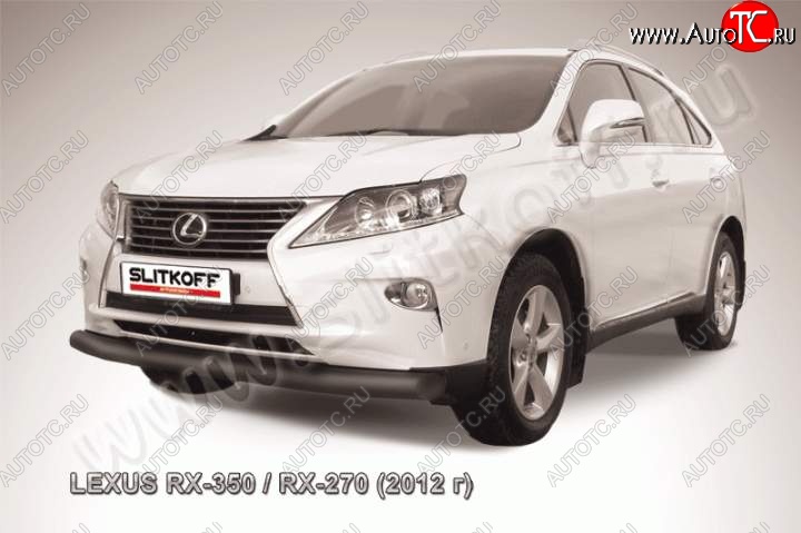 16 649 р. Защита переднего бампера из трубы d76 Slitkoff (дуга) Lexus RX350 AL10 рестайлинг (2012-2015) (Цвет: серебристый)  с доставкой в г. Владивосток