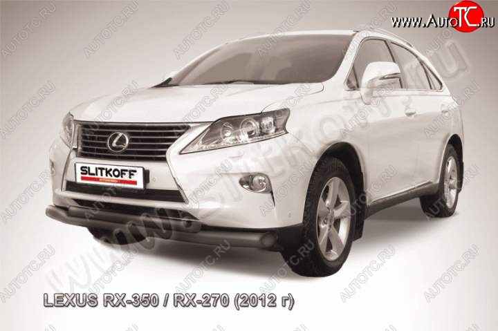 20 699 р. Защита переднего бампера из труб d76+57 Slitkoff Lexus RX350 AL10 рестайлинг (2012-2015) (Цвет: серебристый)  с доставкой в г. Владивосток