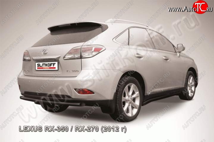 12 549 р. Защита заднего бампера из трубы d57 Slitkoff Lexus RX 270 AL20 дорестайлинг (2015-2019) (Цвет: серебристый)  с доставкой в г. Владивосток