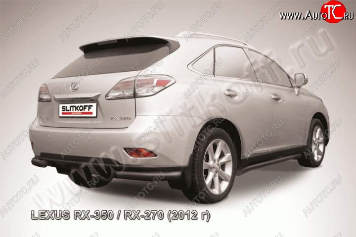 11 799 р. Защита заднего бампера из уголков d76 Slitkoff Lexus RX 270 AL20 дорестайлинг (2015-2019) (Цвет: серебристый)  с доставкой в г. Владивосток