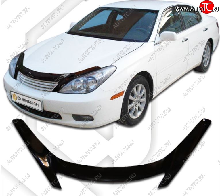 2 199 р. Дефлектор капота CA-Plastiс exclusive  Lexus ES300  XV30 (2001-2003) дорестайлинг (Classic черный, Без надписи)  с доставкой в г. Владивосток