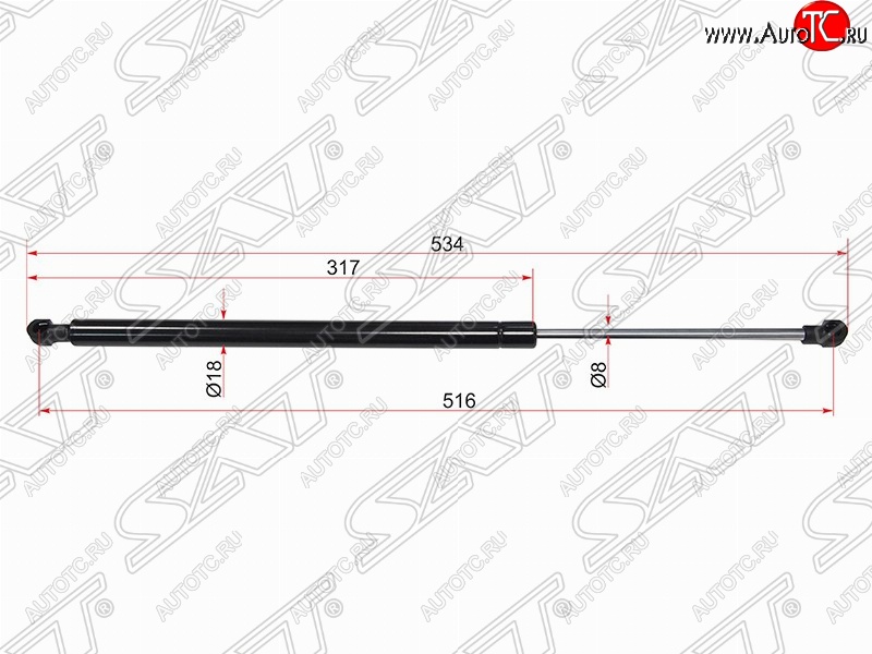 639 р. Упор капота SAT (газовый)  Lexus GS300  S190 (2005-2012) дорестайлинг, рестайлинг  с доставкой в г. Владивосток