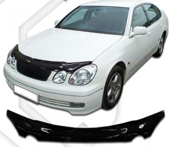 2 199 р. Дефлектор капота CA-Plastic Lexus GS300 S160 дорестайлинг (1997-2001) (серия Classic черный, Без надписи)  с доставкой в г. Владивосток. Увеличить фотографию 1