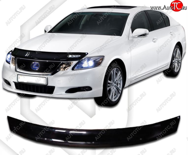 1 999 р. Дефлектор капота CA-Plastiс  Lexus GS300  S190 (2005-2006) дорестайлинг (Classic черный, Без надписи)  с доставкой в г. Владивосток