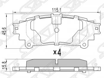 Колодки тормозные SAT (задние) Lexus RX350 XU30 дорестайлинг (2003-2006)