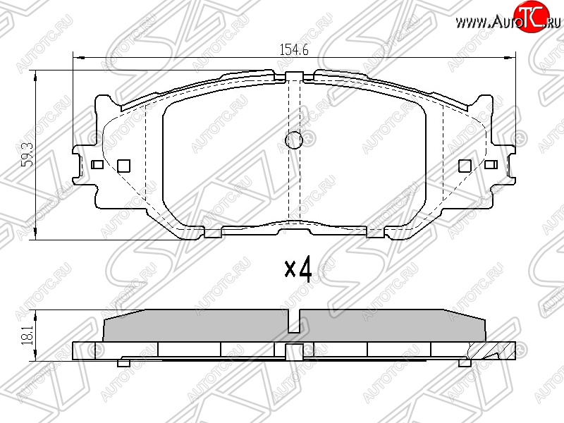 1 399 р. Колодки тормозные SAT (передние)  Lexus IS250 ( XE20,  XE30 седан) - IS350  XE20  с доставкой в г. Владивосток