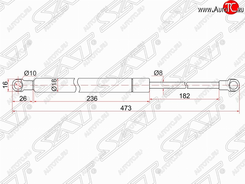 639 р. Упор капота SAT (газовый)  Lexus IS250  XE20 - IS350  XE20  с доставкой в г. Владивосток