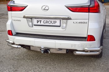 18 929 р. Фаркоп PT GROUP /съемный квадрат/ с НЕРЖ накладкой TOYOTA LC 200 2007-/ LEXUS LX 2016-2021 ) Toyota Land Cruiser 200 2-ой рестайлинг (2015-2021)  с доставкой в г. Владивосток. Увеличить фотографию 4