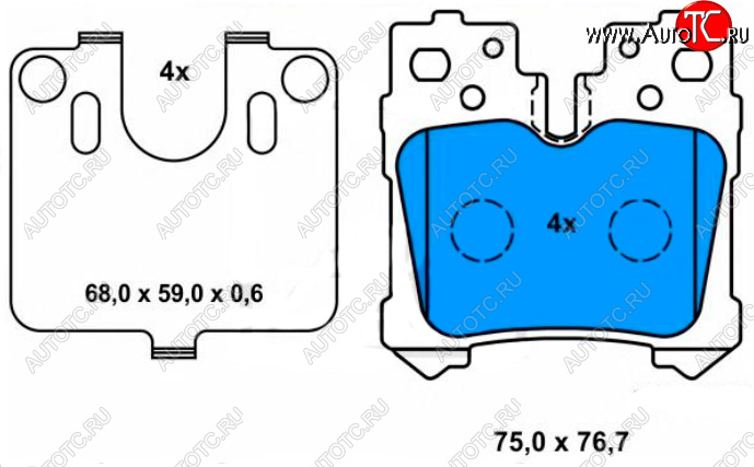 10 749 р. Задние тормозные колодки Toyota (дисковые)  Lexus LS600HL  XF40 (2006-2009) дорестайлинг  с доставкой в г. Владивосток