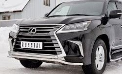 20 199 р. Защита переднего бампера (2 трубы Ø42 мм, нержавейка) Petroil Tuning  Lexus LX450d  J200 (2015-2022) 2-ой рестайлинг  с доставкой в г. Владивосток. Увеличить фотографию 4