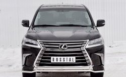 20 199 р. Защита переднего бампера (2 трубы Ø42 мм, нержавейка) Petroil Tuning  Lexus LX450d  J200 (2015-2022) 2-ой рестайлинг  с доставкой в г. Владивосток. Увеличить фотографию 1