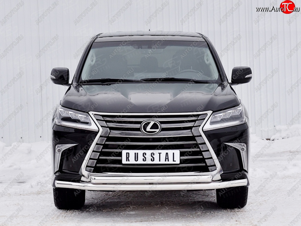 22 699 р. Защита переднего бампера (2 трубыØ63 мм, нержавейка) SLITKOFF  Lexus LX450d  J200 (2015-2022) 2-ой рестайлинг  с доставкой в г. Владивосток