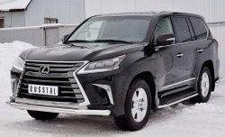 19 899 р. Защита переднего бампера (Ø76 мм, нержавейка) SLITKOFF  Lexus LX450d  J200 (2015-2022) 2-ой рестайлинг  с доставкой в г. Владивосток. Увеличить фотографию 2