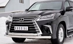 26 849 р. Защита переднего бампера (2 трубыØ76 и 63 мм, нержавейка) SLITKOFF  Lexus LX450d  J200 (2015-2022) 2-ой рестайлинг  с доставкой в г. Владивосток. Увеличить фотографию 4