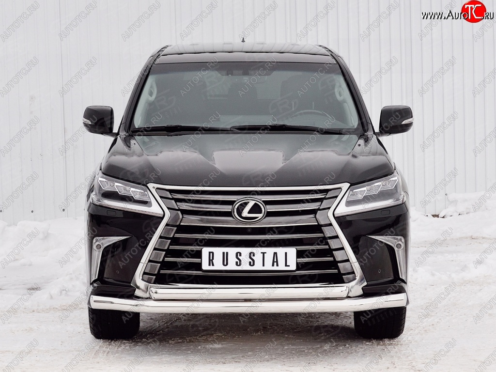 26 849 р. Защита переднего бампера (2 трубыØ76 и 63 мм, нержавейка) SLITKOFF  Lexus LX450d  J200 (2015-2022) 2-ой рестайлинг  с доставкой в г. Владивосток