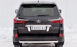 Защита заднего бампера (Ø63 мм, нержавейка, NOT F-SPORT/HERITAGE) SLITKOFF Lexus LX570 J200 2-ой рестайлинг (2015-2022)