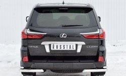 Защита заднего бампера (2 трубы Ø63 и 42 мм уголки, нержавейка) SLITKOFF Lexus (Лексус) LX450d (ЛХ)  J200 (2015-2022) J200 2-ой рестайлинг