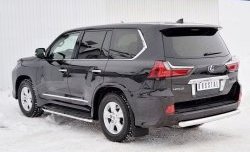 20 599 р. Защита заднего бампера (Ø76 мм, нержавейка, NOT F-SPORT/HERITAGE) SLITKOFF Lexus LX570 J200 2-ой рестайлинг (2015-2022)  с доставкой в г. Владивосток. Увеличить фотографию 2