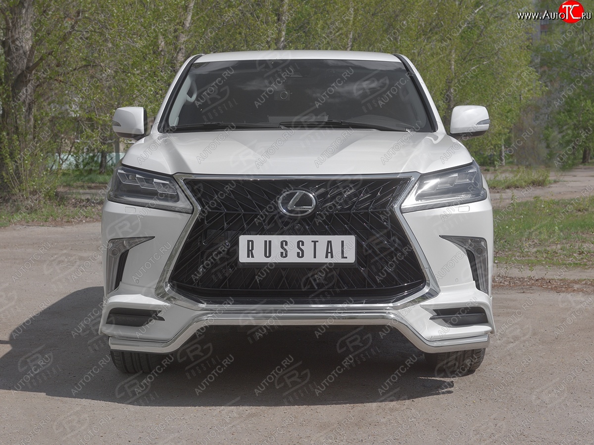 16 999 р. Защита переднего бампера (TRD Superior, волна, Ø 63 мм, нержавейка)  Lexus LX450d  J200 - LX570  J200  с доставкой в г. Владивосток