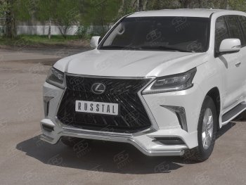 16 999 р. Защита переднего бампера (TRD Superior, волна, Ø 63 мм, нержавейка)  Lexus LX450d  J200 - LX570  J200  с доставкой в г. Владивосток. Увеличить фотографию 2