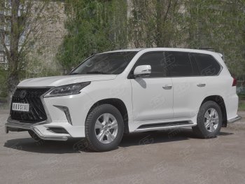 16 999 р. Защита переднего бампера (TRD Superior, волна, Ø 63 мм, нержавейка) Lexus LX570 J200 2-ой рестайлинг (2015-2022)  с доставкой в г. Владивосток. Увеличить фотографию 3