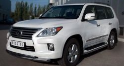 22 999 р. Защита переднего бампера (2 трубыØ76 и 42 мм, нержавейка) SLITKOFF  Lexus LX570  J200 (2007-2012) дорестайлинг  с доставкой в г. Владивосток. Увеличить фотографию 4