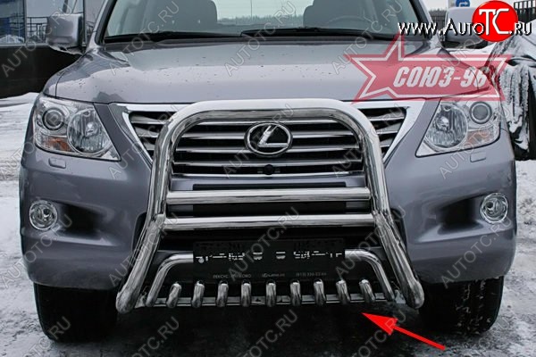 26 849 р. Защита переднего бампера нижняя Souz-96 Lexus LX570 J200 дорестайлинг (2007-2012)  с доставкой в г. Владивосток