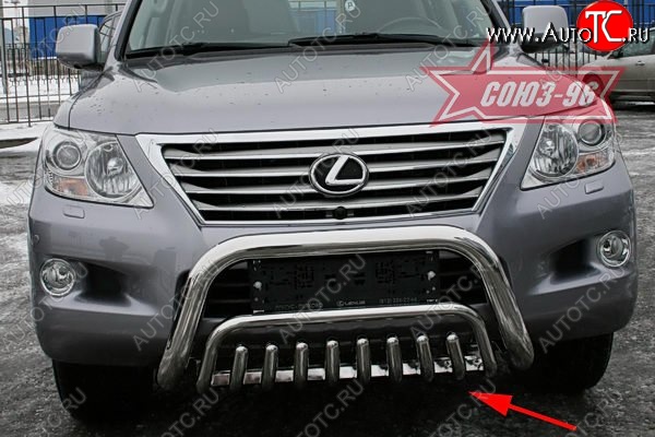 23 849 р. Защита переднего бампера нижняя Souz-96 Lexus LX570 J200 дорестайлинг (2007-2012)  с доставкой в г. Владивосток