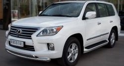 25 999 р. Защита переднего бампера (2 трубыØ76 и 63 мм, нержавейка) Russtal Lexus LX570 J200 дорестайлинг (2007-2012)  с доставкой в г. Владивосток. Увеличить фотографию 4