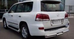 22 999 р. Защита заднего бампера (Ø76 и 42 мм, нержавейка) SLITKOFF  Lexus LX570  J200 (2007-2012) дорестайлинг  с доставкой в г. Владивосток. Увеличить фотографию 4