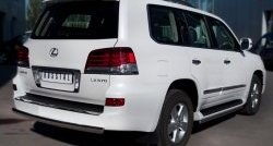 14 999 р. Защита заднего бампера (Ø75х42 мм, нержавейка) Russtal Lexus LX570 J200 дорестайлинг (2007-2012)  с доставкой в г. Владивосток. Увеличить фотографию 3