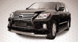 Двойная защита переднего бампера из труб диаметрами по 76 мм Slitkoff Lexus LX570 J200 1-ый рестайлинг (2012-2015)