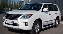 18 599 р. Одинарная защита переднего бампера диаметром 76 мм SLITKOFF Lexus LX570 J200 1-ый рестайлинг (2012-2015)  с доставкой в г. Владивосток. Увеличить фотографию 4