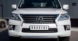 16 749 р. Одинарная защита переднего бампера диаметром 76 мм SLITKOFF  Lexus LX570  J200 (2012-2015) 1-ый рестайлинг  с доставкой в г. Владивосток. Увеличить фотографию 1