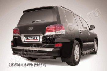 17 999 р. Защита заднего бампера из труб d76 Slitkoff (двойная)  Lexus LX570  J200 (2012-2015) 1-ый рестайлинг (Цвет: серебристый)  с доставкой в г. Владивосток. Увеличить фотографию 1