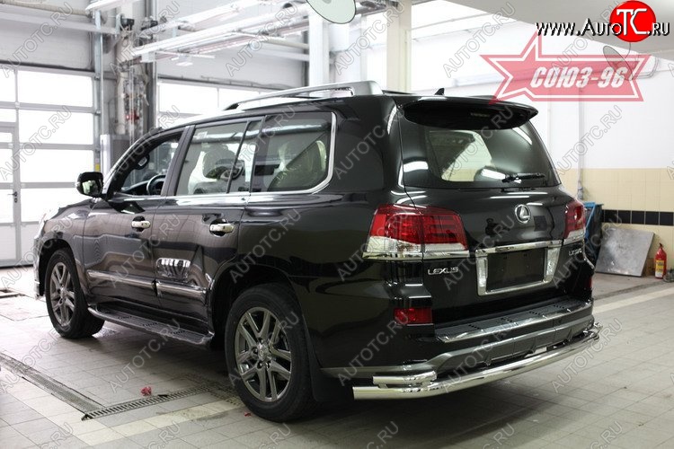 6 893 р. Двойная защита заднего бампера Souz-96 (d76/42) Lexus LX570 J200 1-ый рестайлинг (2012-2015)  с доставкой в г. Владивосток