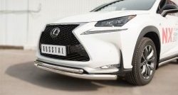 20 399 р. Защита переднего бампера (2 трубыØ63 и 42 мм, нержавейка) SLITKOFF Lexus NX200T Z10 (2014-2017)  с доставкой в г. Владивосток. Увеличить фотографию 2