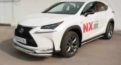 20 399 р. Защита переднего бампера (2 трубыØ63 и 42 мм, нержавейка) SLITKOFF Lexus NX200T Z10 (2014-2017)  с доставкой в г. Владивосток. Увеличить фотографию 4