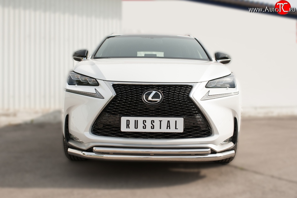 20 399 р. Защита переднего бампера (2 трубыØ63 и 42 мм, нержавейка) SLITKOFF Lexus NX200T Z10 (2014-2017)  с доставкой в г. Владивосток