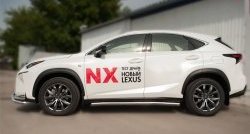 21 999 р. Защита порогов из круглой трубы диаметром 63 мм F SPORT SLITKOFF  Lexus NX200T  Z10 (2014-2017)  с доставкой в г. Владивосток. Увеличить фотографию 3