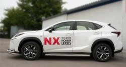 24 749 р. Широкая защита порогов F SPORT Russtal Lexus NX200T Z10 (2014-2017) (Текстура поверхности листа №1)  с доставкой в г. Владивосток. Увеличить фотографию 6