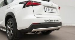 16 849 р. Защита заднего бампера (Ø75x42 мм, нержавейка, F-Sport) Russtal Lexus NX200T Z10 (2014-2017)  с доставкой в г. Владивосток. Увеличить фотографию 2