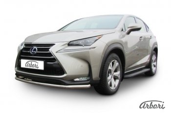 13 319 р. Защита переднего бампера Arbori (радиусная, нержавейка, 1 труба d57 mm). Lexus NX300h Z10 дорестайлинг (2014-2017)  с доставкой в г. Владивосток. Увеличить фотографию 2