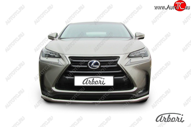 13 319 р. Защита переднего бампера Arbori (радиусная, нержавейка, 1 труба d57 mm). Lexus NX300h Z10 дорестайлинг (2014-2017)  с доставкой в г. Владивосток