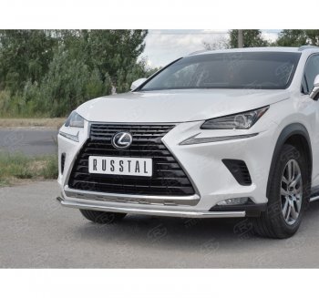 15 849 р. Защита переднего бампера (Ø42 мм, нержавейка) SLITKOFF  Lexus NX300h  Z10 (2014-2017) дорестайлинг  с доставкой в г. Владивосток. Увеличить фотографию 3